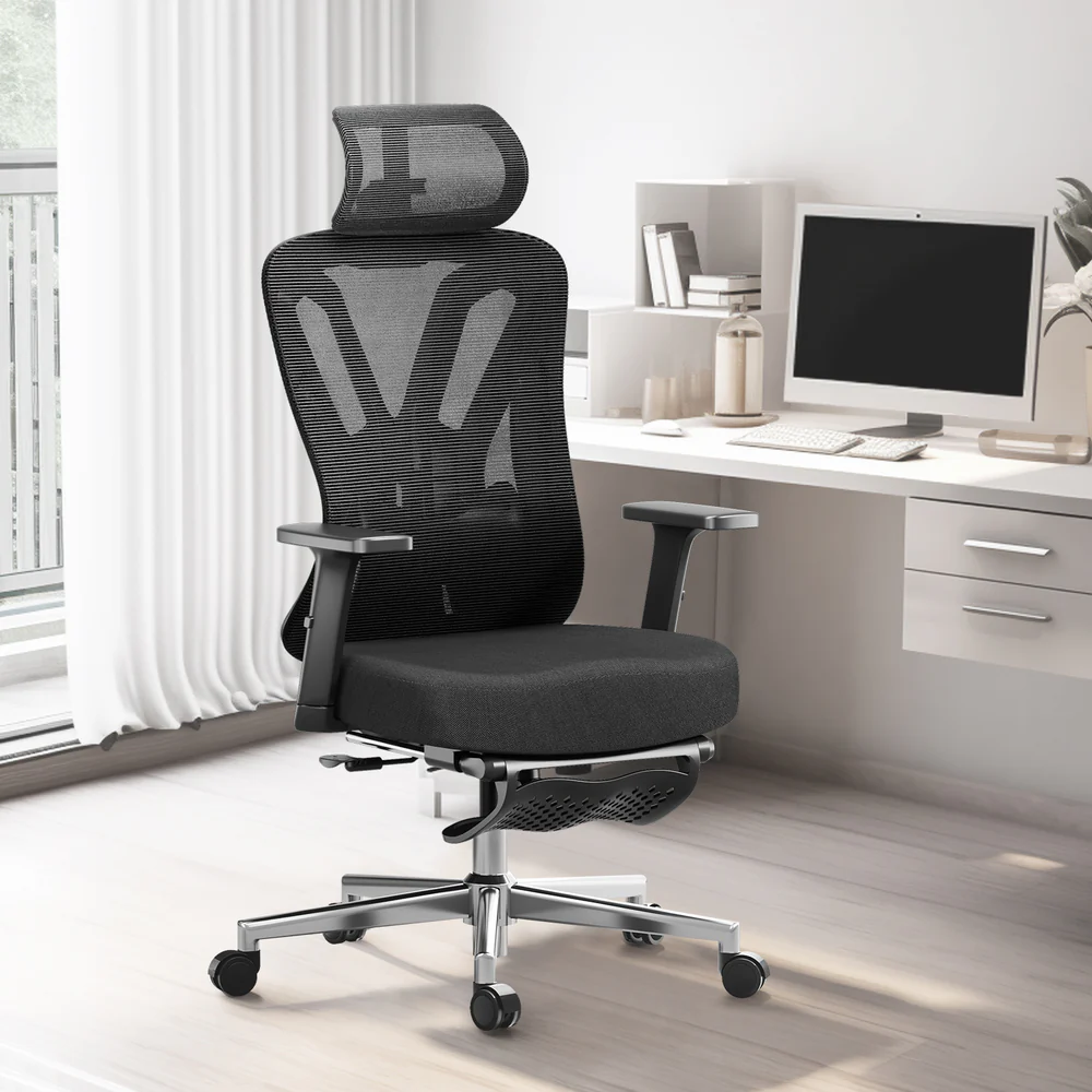 Hbada P5 silla ergonómica oficina barata con respaldo en malla y apoyabrazos abatibles